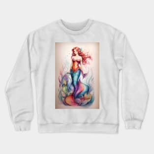 Colorful Rainbow Inspired Mermaid Crewneck Sweatshirt